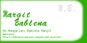 margit bablena business card